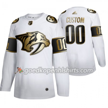 Nashville Predators Custom Adidas 2019-2020 Golden Edition Wit Authentic Shirt - Mannen